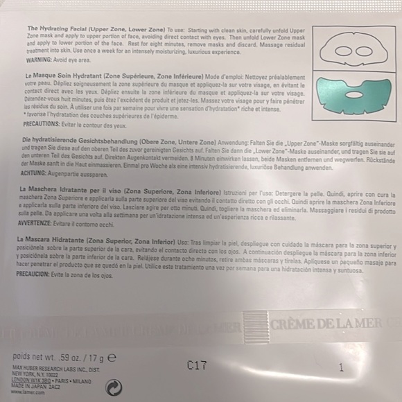 La Mer Hydrating Facial Sheet Mask x2 Set (Upper & Lower Face) 🌊✨ - Picture 6 of 6